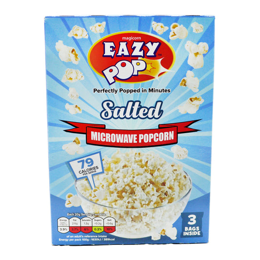 EAZYPOP MICROWAVE POPCORN SALTED 3PK 04/11/26