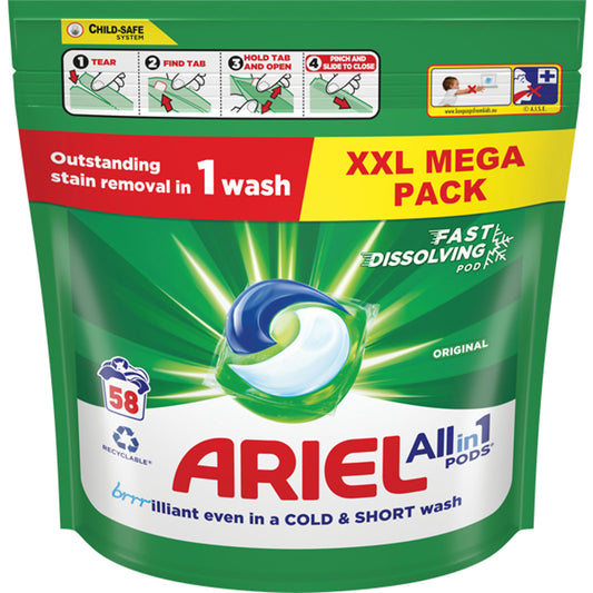 ARIEL WASHING PODS 58S ORIGNAL 3IN1