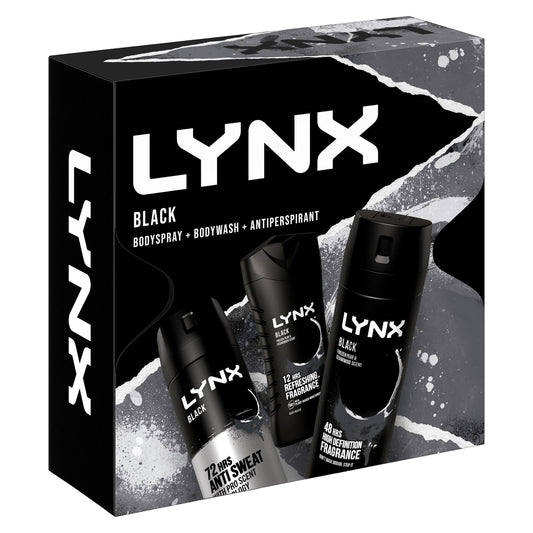 LYNX TRIO GIFT SET BLACK - 150ML DEO, 150ML APA, 225ML SHOWER