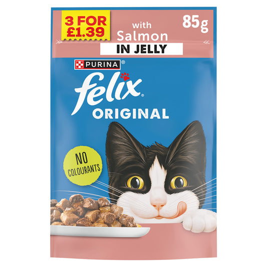 FELIX CAT POUCH SALMON PM 3 FOR £1.39 01/27