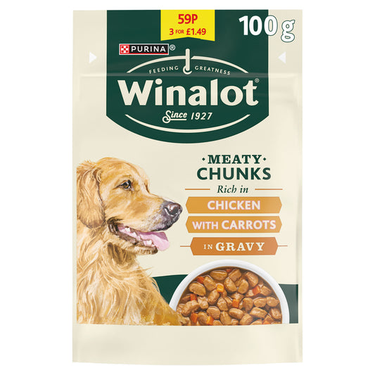 WINALOT DOG POUCH CHICK& CARROT PM3FOR £1.49 12/26