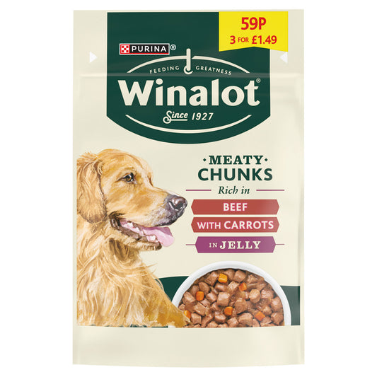 WINALOT DOG POUCH BEEF & CARROT PM3FOR £1.49 09/26