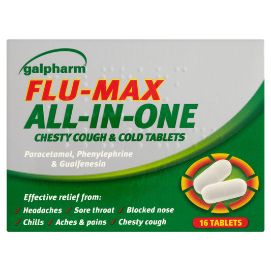 GALPHARM FLU MAX CHESTY COUGH & COLD TABS 01/27