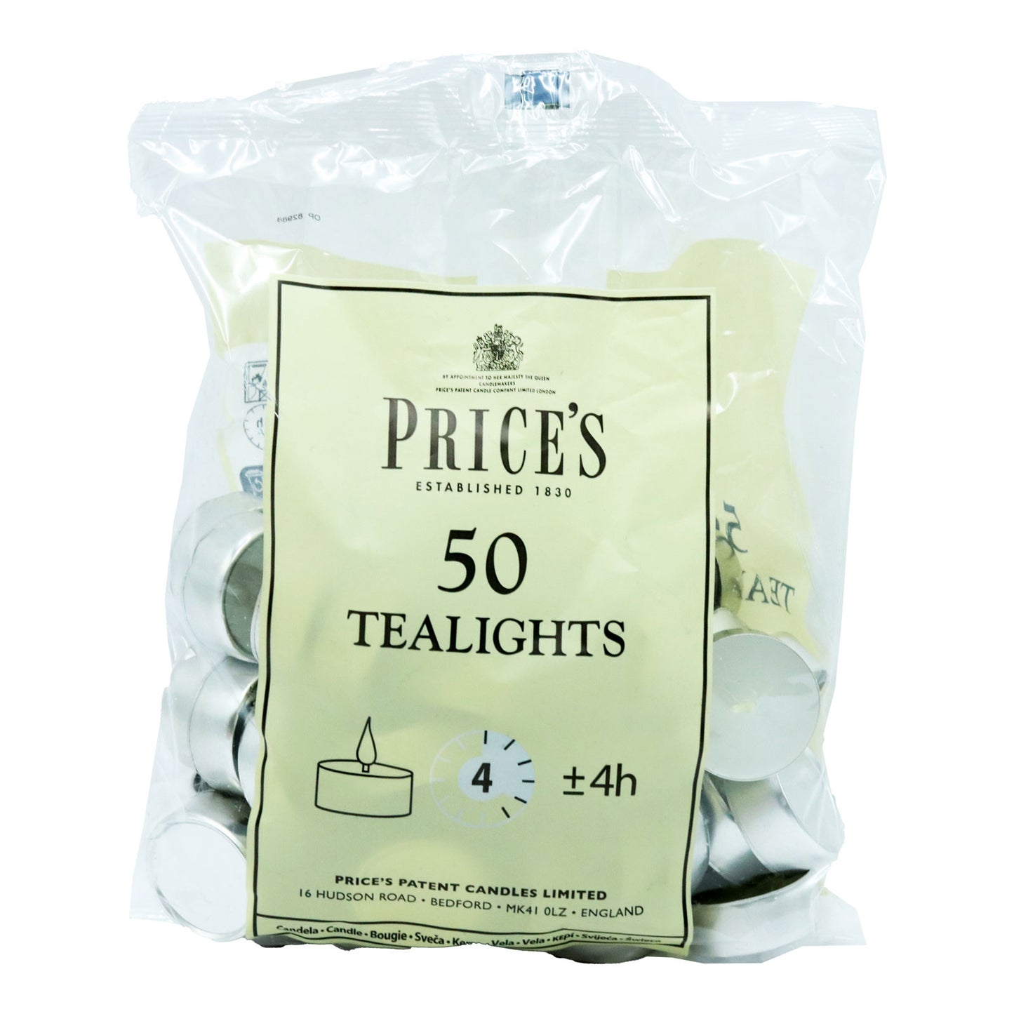 PRICES TEALIGHT CANDLES WHITE 4HR BURN (C)