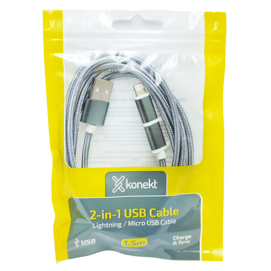 USB LIGHTNING CABLE 2 IN 1