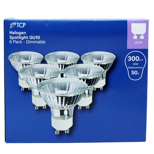 BULBS HALOGEN GU10 6PK(C)