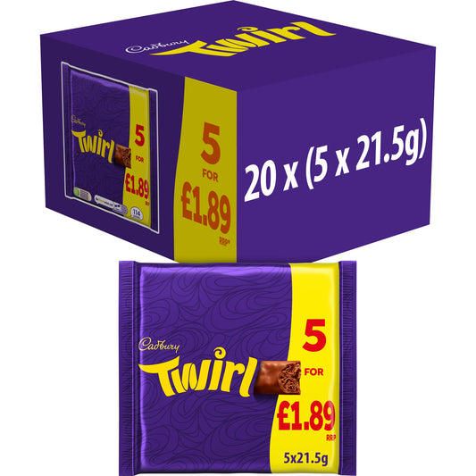 CADBURY TWIRL MULTIPACK 5PK PM £1.89 18/02/26