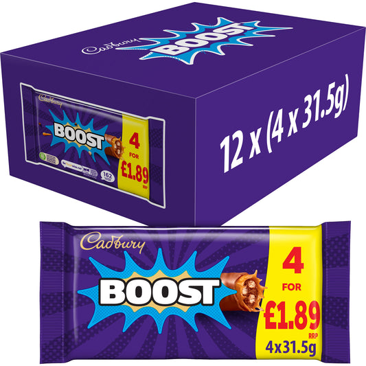 CADBURY BOOST 4PK MULTIPACK PM £1.89 12/02/26