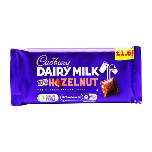 CADBURY DAIRY MILK CHOPPED HAZELNUT 01/26 PM £1.69