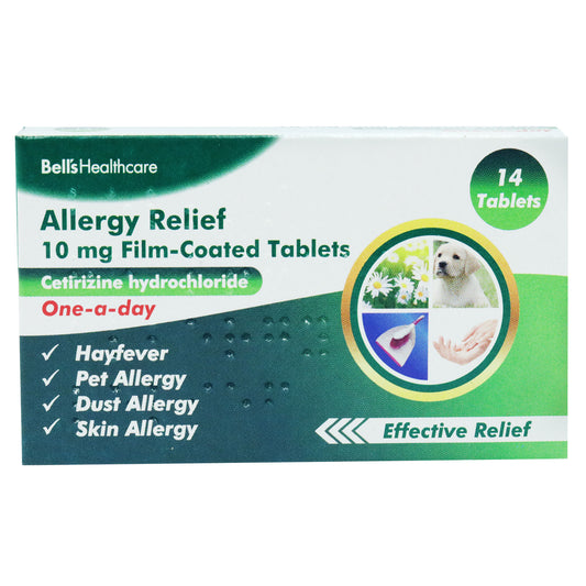 BELLS CETIRIZINE 10MG ALLERGY RELIEF TABLETS 05/27