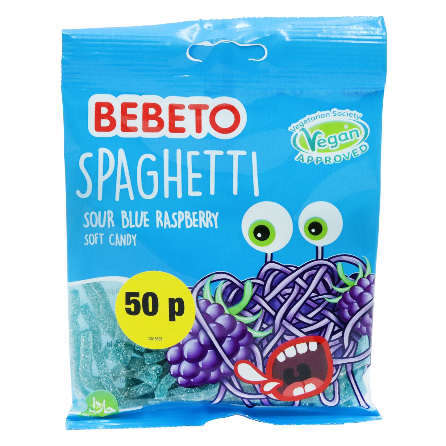 BEBETO SOUR BLUE RASPBERRY LACES PM 50P (H) 08/26