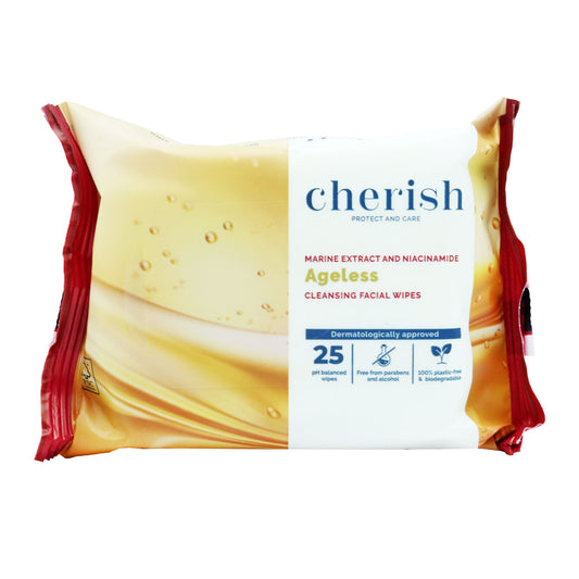 CHERISH WIPES ANTI-AGEING FACIAL WIPE VEGAN 03/27