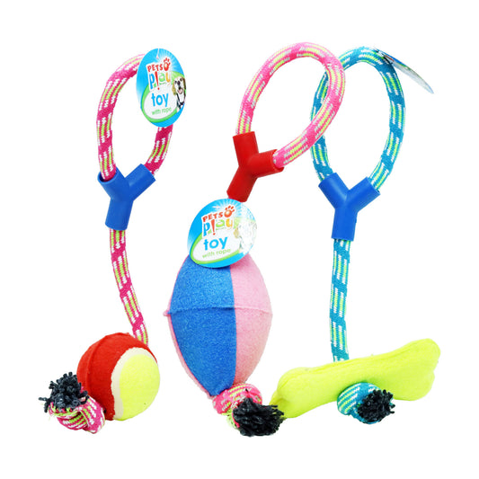 PETS PLAY ROPE TOY 4 ASST(R)