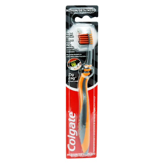 COLGATE T/BRUSH ZIG ZAG CHARCOAL MEDIUM (6X12)