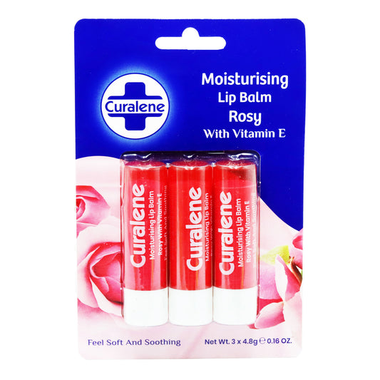 CURALENE LIP BALM ROSY 3PK 04/27