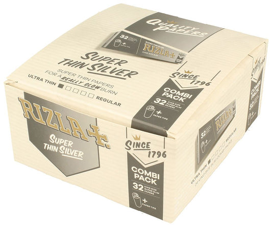 RIZLA COMBI SILVER PAPER & TIPS 32'S 24PK