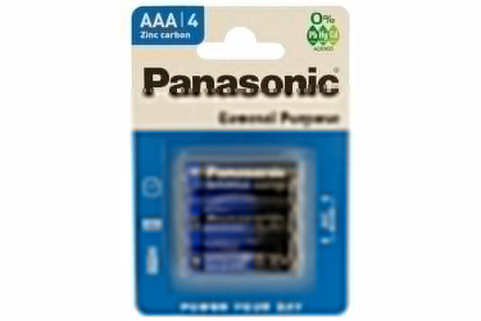 PANASONIC BATTERIES ZINC BLUE AAA 4S