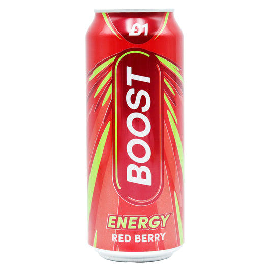 BOOST ENERGY RED BERRY DRINK CAN PM £1 30/11/25