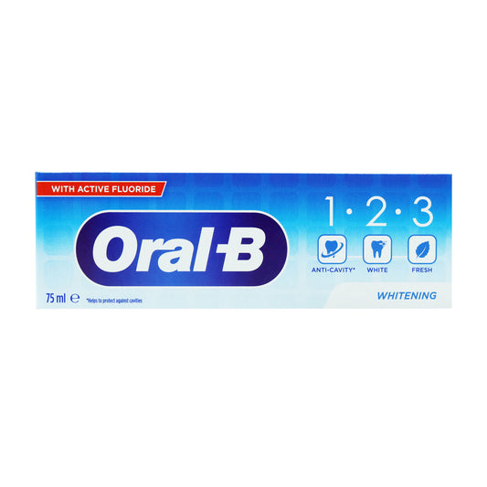 ORAL B T/PASTE 75ML 1-2-3 WHITENING (NEW PACK)