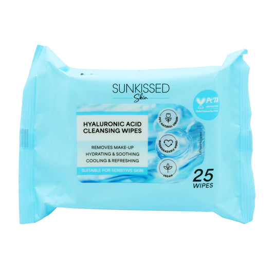 SUNKISSED FACE WIPES SKIN HYALURONIC CLEANSING
