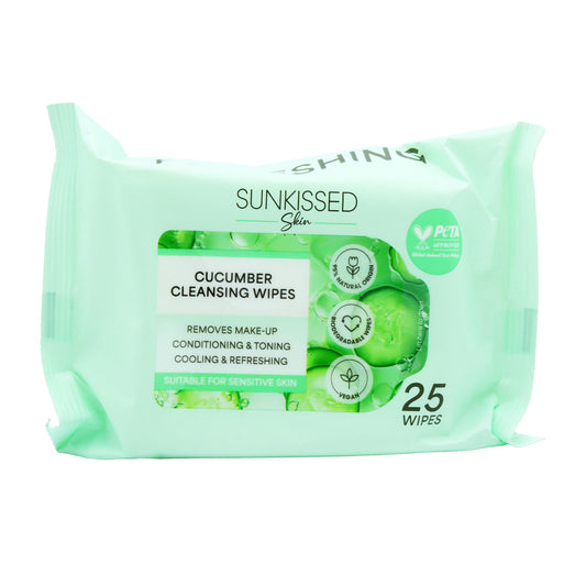 SUNKISSED FACE WIPES CUCUMBER SKIN CLEANSING