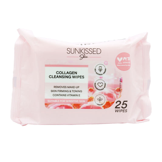 SUNKISSED FACE WIPES COLLAGEN SKIN CLEANSING