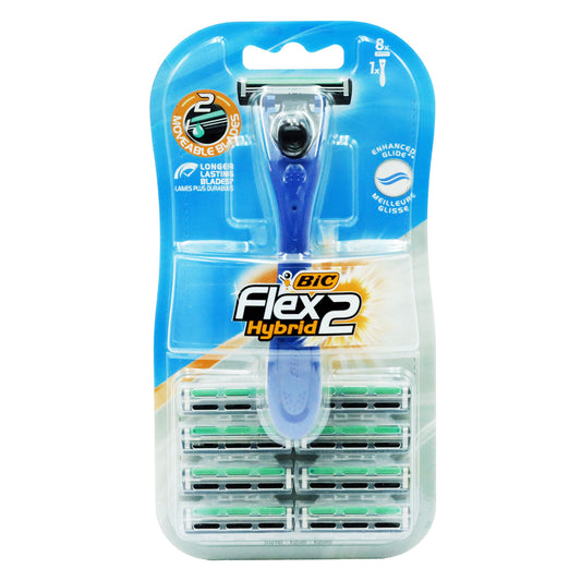 BIC FLEX 2 HYBRID RAZOR + 8 BLADES (C)