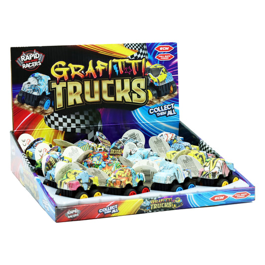 TRUCK RACER GRAFFITI PULL BACK 6CM ASST(R)