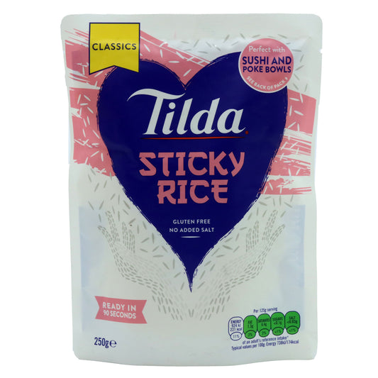 TILDA MICROWAVE STICKY MEDIUM GRAIN RICE 250G