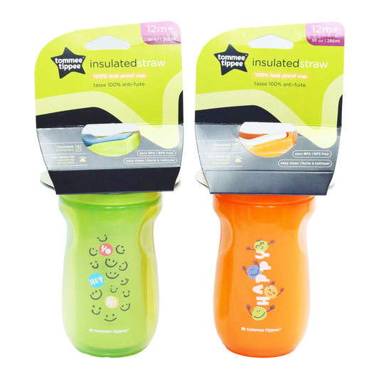 TOMMEE TIPPEE CUP INSULATED STRAW 12M+ ASST(C)