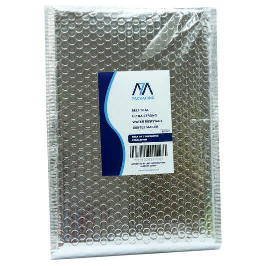 ENVELOPE BUBBLE SILVER 3PK SIZE F 230X340MM(C)