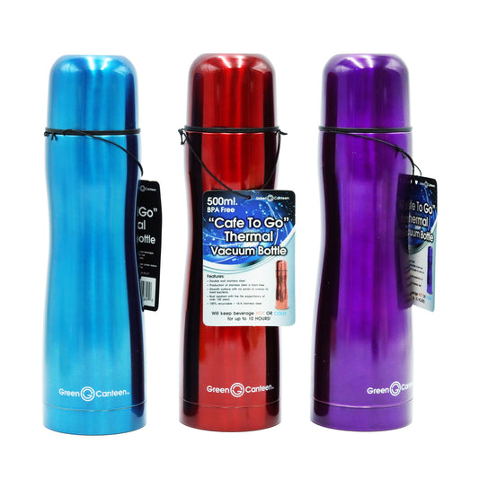 FLASK GREEN CANTEEN STAINLESS STEEL ASST(C)