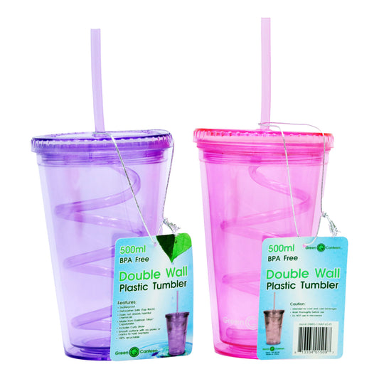 TUMBLER GREEN CANTEEN SWIRLY STRAW ASST(C)