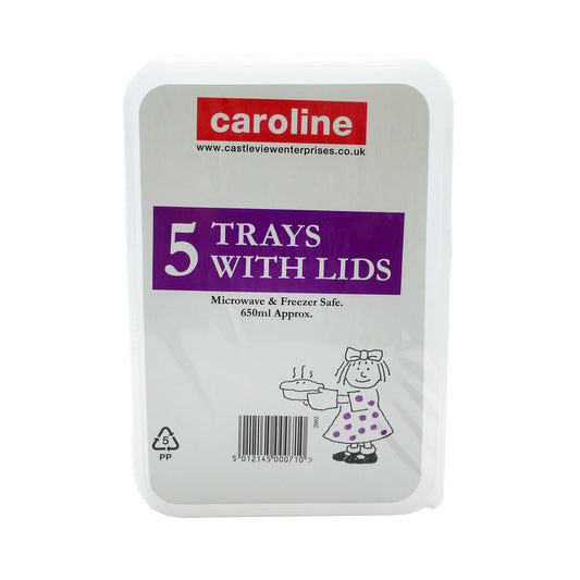 CAROLINE PLASTIC TRAY&LIDS 5PK 2002