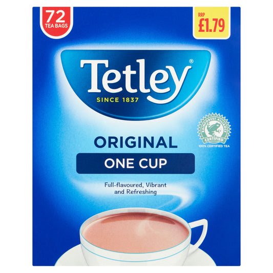 TETLEY TEA BAGS ONE CUP £1.79  07/26