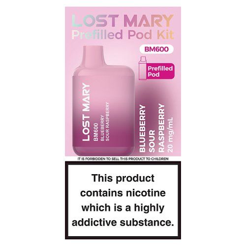 LOST MARY BM600 PREFILLED POD KIT BLUEBERRY SOUR RASPBERRY