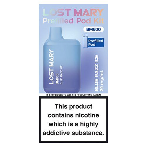 LOST MARY BM600 PREFILLED POD KIT BLUE RAZZ ICE