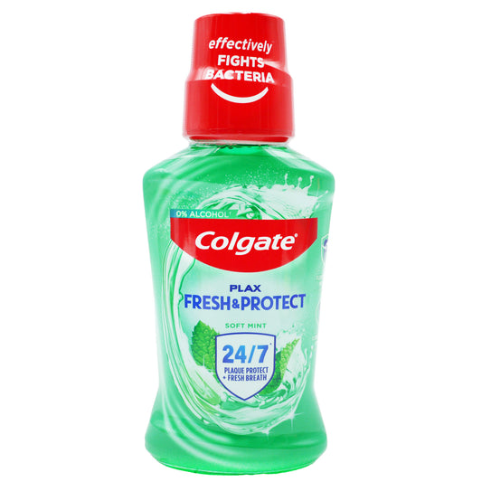COLGATE M/WASH PLAX 250ML SOFT MINT GREEN (UK)