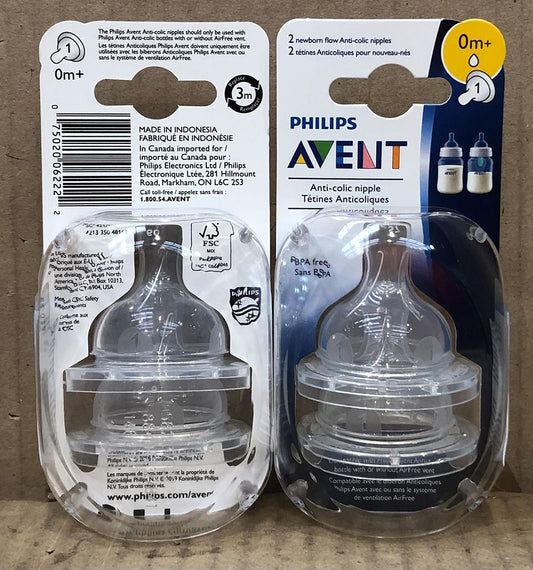 AVENT ANTI-COLIC BABY BOTTLE NEWBORN FLOW TEATSCF421/27