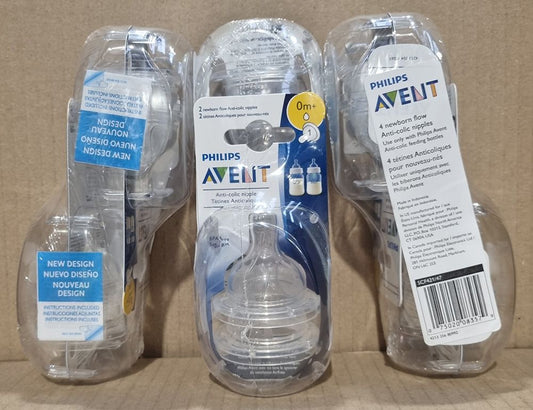 AVENT ANTI-COLIC BABY BOTTLE NEWBORN FLOW TEAT 2PK
