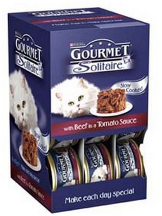 GOURMET SOLITAIRE BEEF WET CAT FOOD 85G