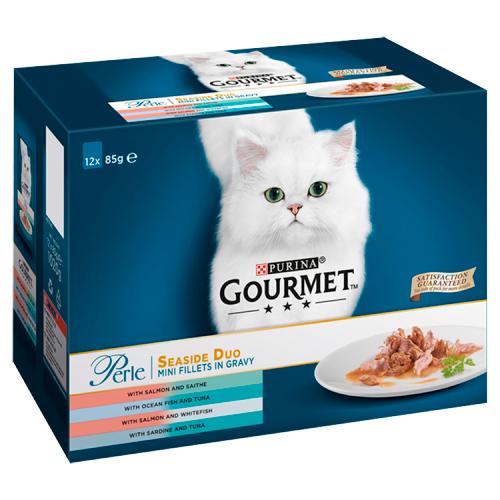 GOURMET PERLE SEASIDE DUO IN GRAVY WET CAT FOOD 12X85G
