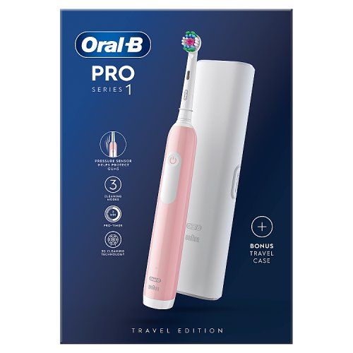 ORAL B ELECTRIC T/BRUSH PRO SERIES 1 PINK + TRAVEL CASE