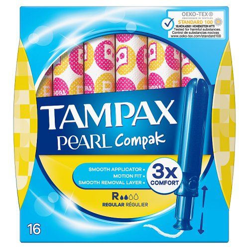 TAMPAX COMPAK PEARL TAMPONS REGULAR 16S