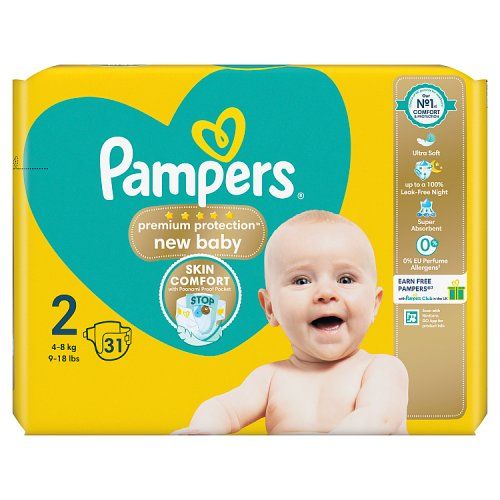 PAMPERS NAPPIES PREMIUM PROTECTION NEW BABY SIZE 2 31S