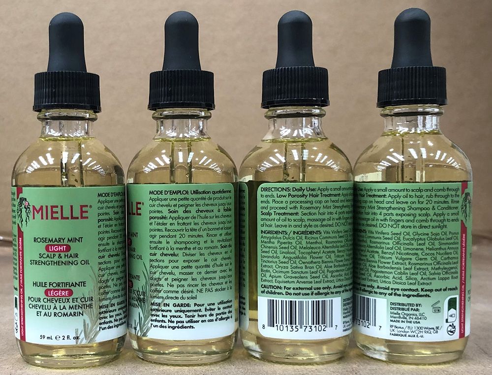 MIELLE ROSEMARY MINT SCALP & HAIR STRENGTHENING OIL 2OZ LIGHT (EU ADDRESS)
