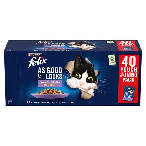 FELIX AS GOOD AS IT LOOKS FAVOURITES SELECTION WET CAT FOOD 40X85G