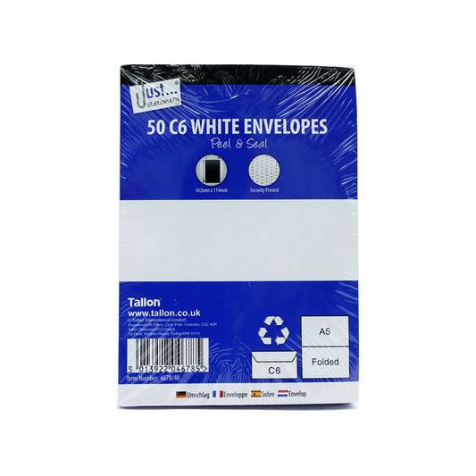 ENVELOPES C6 WHITE PEEL & SEAL (R)