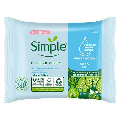 SIMPLE KIND TO SKIN MICELLAR WIPES 20S