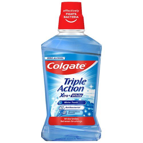COLGATE MOUTH RINSE 500ML TRIPLE ACTION XTRA WHITE